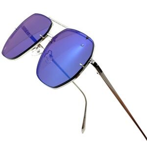 Square Sunglasses for Men‎ and Women Fashion Metal Vintage Gradient Shades Blue